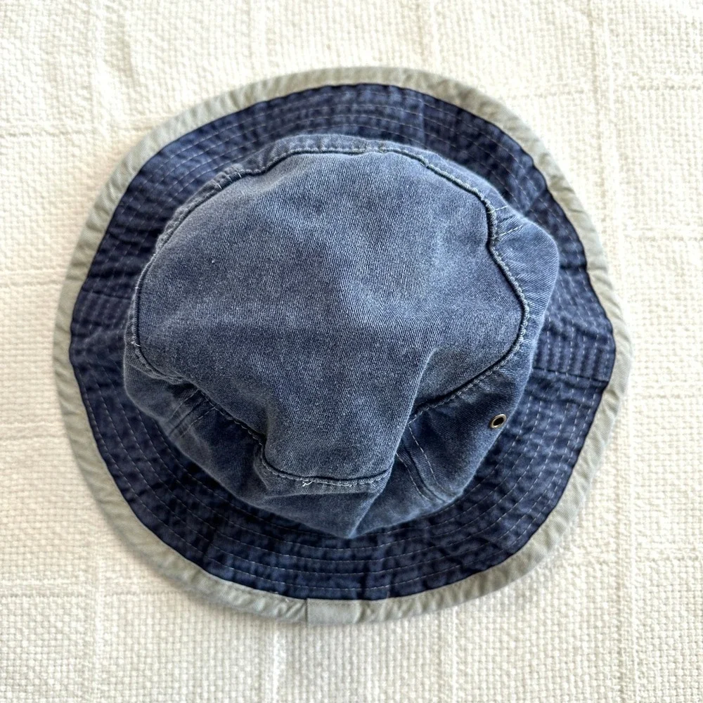 VTG‎ Panama City Beach Shark Bucket Hat Blue Kids Child Sun Hat 90s Beach